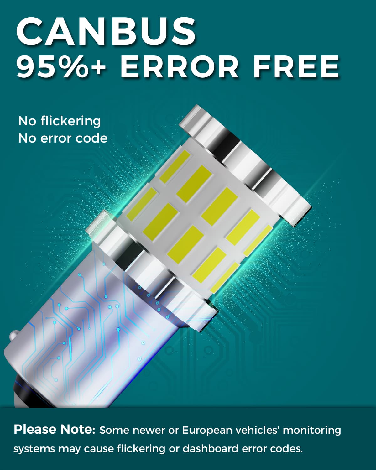 BA9S T4W LED Bulbs 3014 30SMD 300LM 6500K White DC 10-30V for Car Interior Lights Dome Lights Pack of 2 thumbnail 5