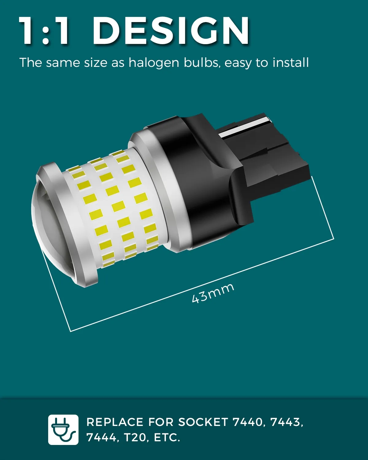 1156 1157 7440 7443 LED Light Bulbs 1200LM DC 10-60V for Car DRL Brake Turn Signal Lights (Pack of 2) thumbnail 14