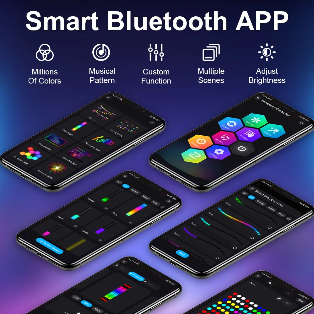 Smart LED Desk Reading Light, RGB Color Changing Gaming Lamp, App Control, Music Sync, Mood Lighting for Bedroom, Setup Gaming, Office thumbnail 8