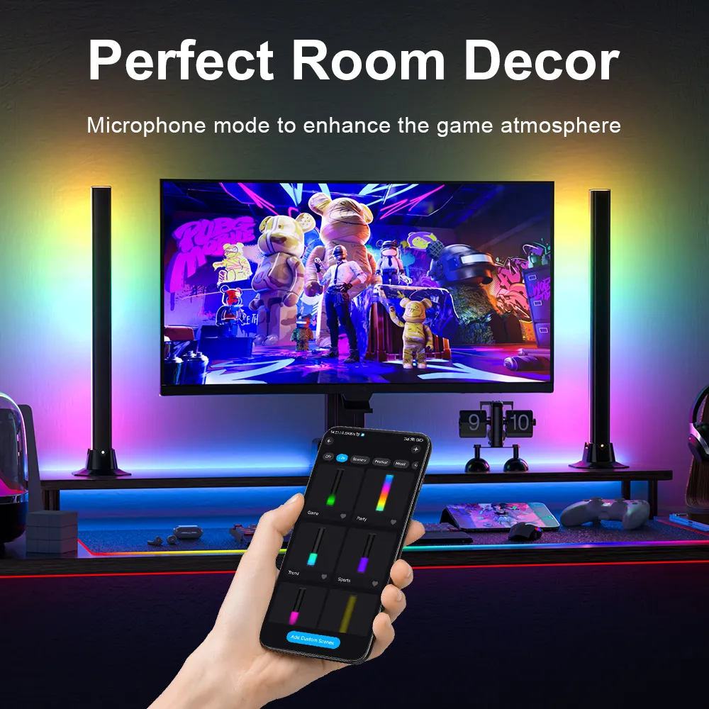 270° RGB LED Light Bars, Mood Lighting with Music Sync – Immersive Gaming Lights for PC, TV, Decoration, Sound Responsive thumbnail 2