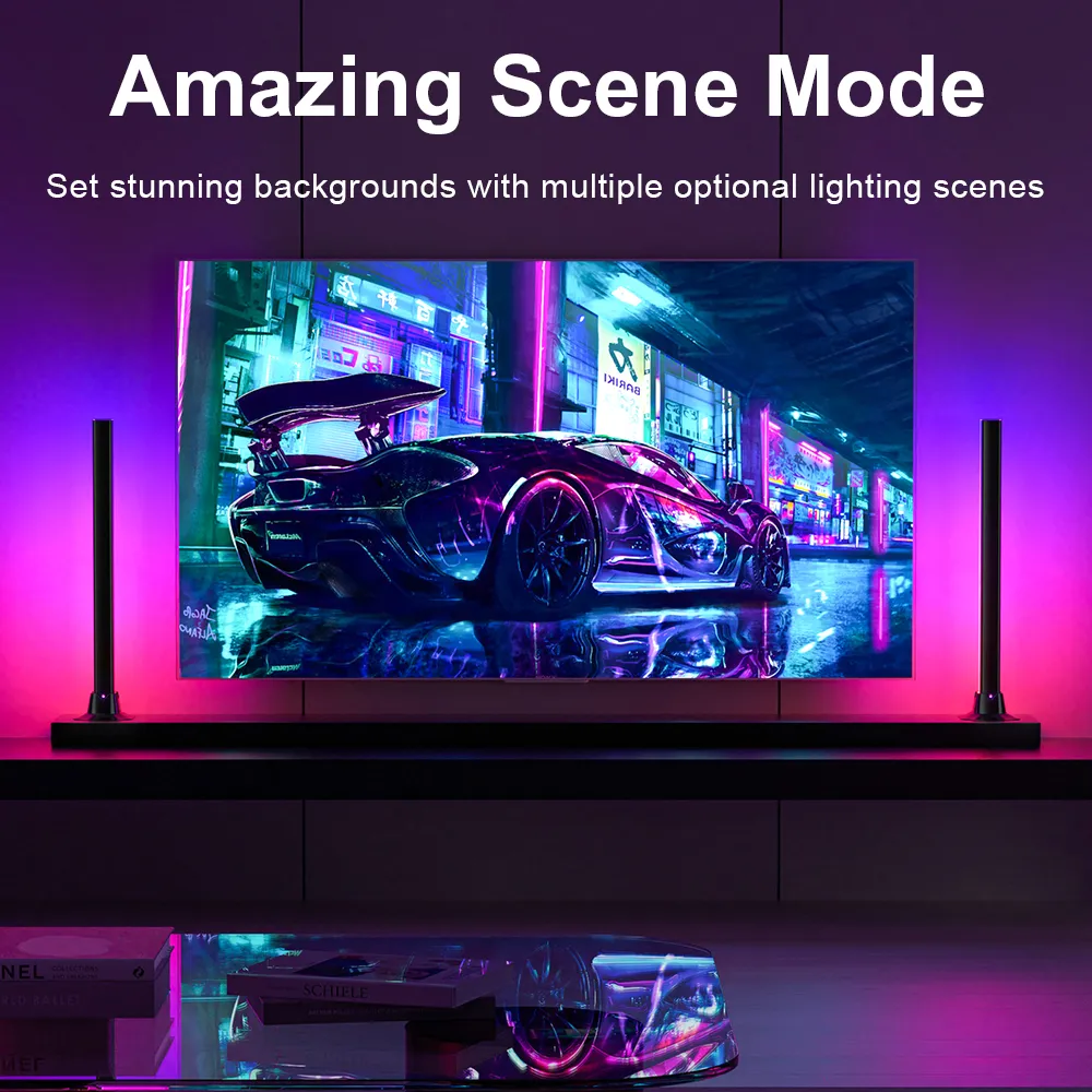 270° RGB LED Light Bars, Mood Lighting with Music Sync – Immersive Gaming Lights for PC, TV, Decoration, Sound Responsive thumbnail 8