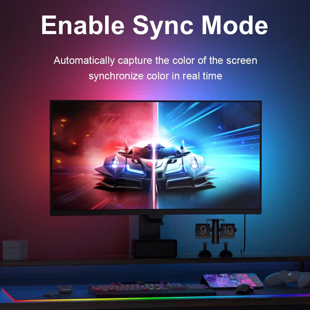 Immersive PC Monitor Sync Backlight, RGBIC Screen Sync LED Strip for Gaming, Movies, and Music, Software Controlled and Compatible with Windows & Mac OS thumbnail 11