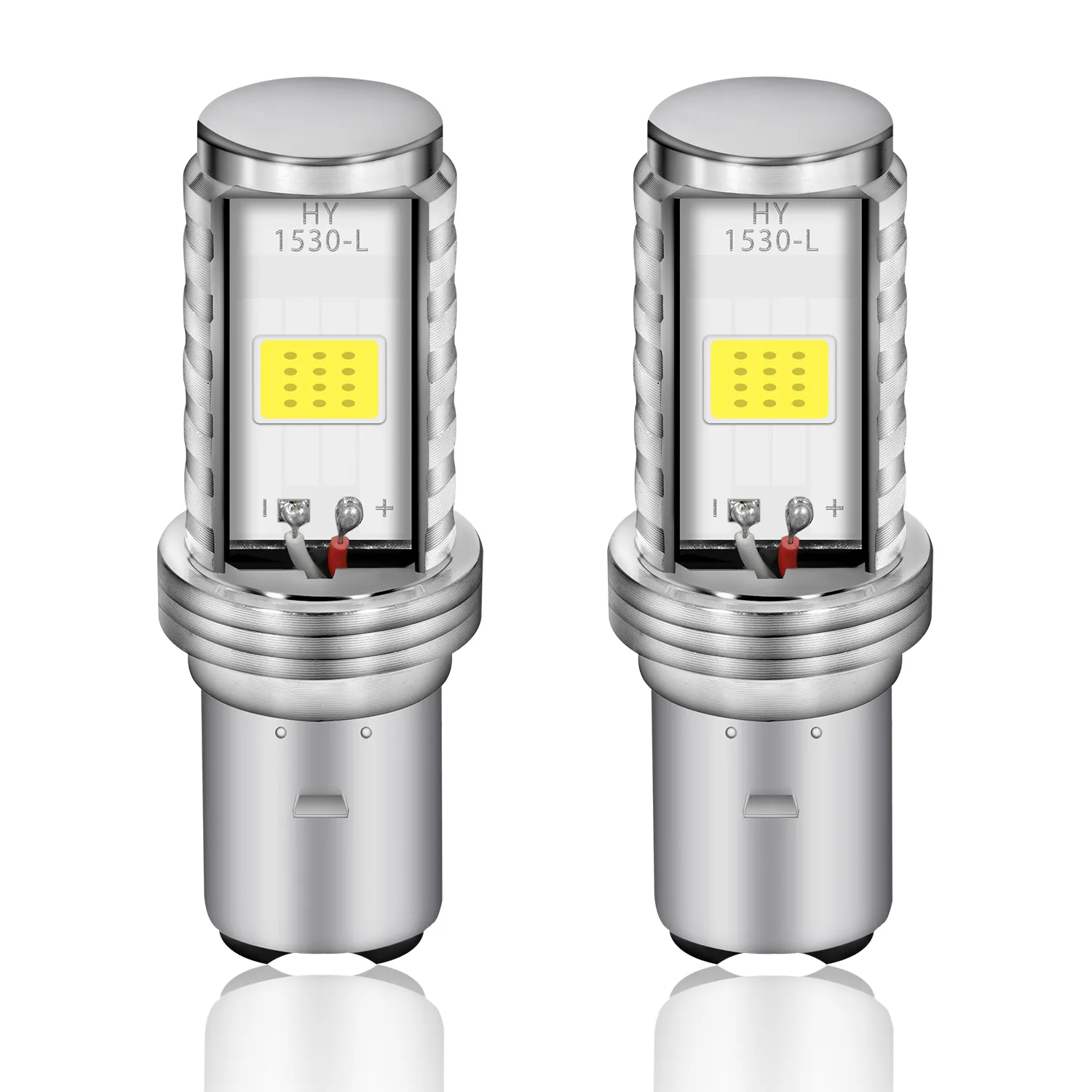 BA20D HS1 Motorcycle Headlight Bulbs High/Low Beam COB 8W 900LM DC 9-80V Pack of 2 image 1